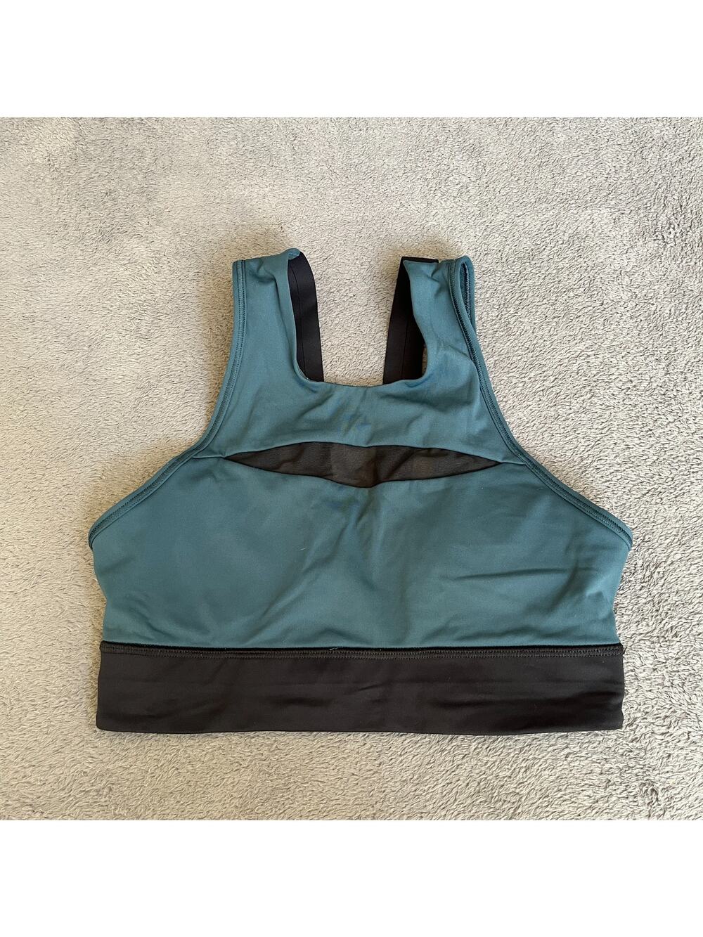 Lululemon Run The Day Submarine Black High Neck Running Sports Bra Womens Size 4